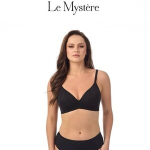 Le Mystère, Second Skin Wireless Bra in Black, Size 38C, NWT